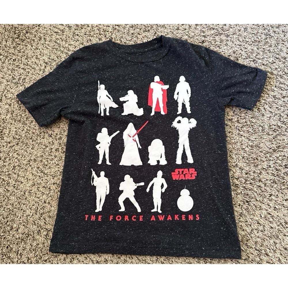 Star Wars Boys Gray "The Force Awakens" short sleeve Tee Size Medium